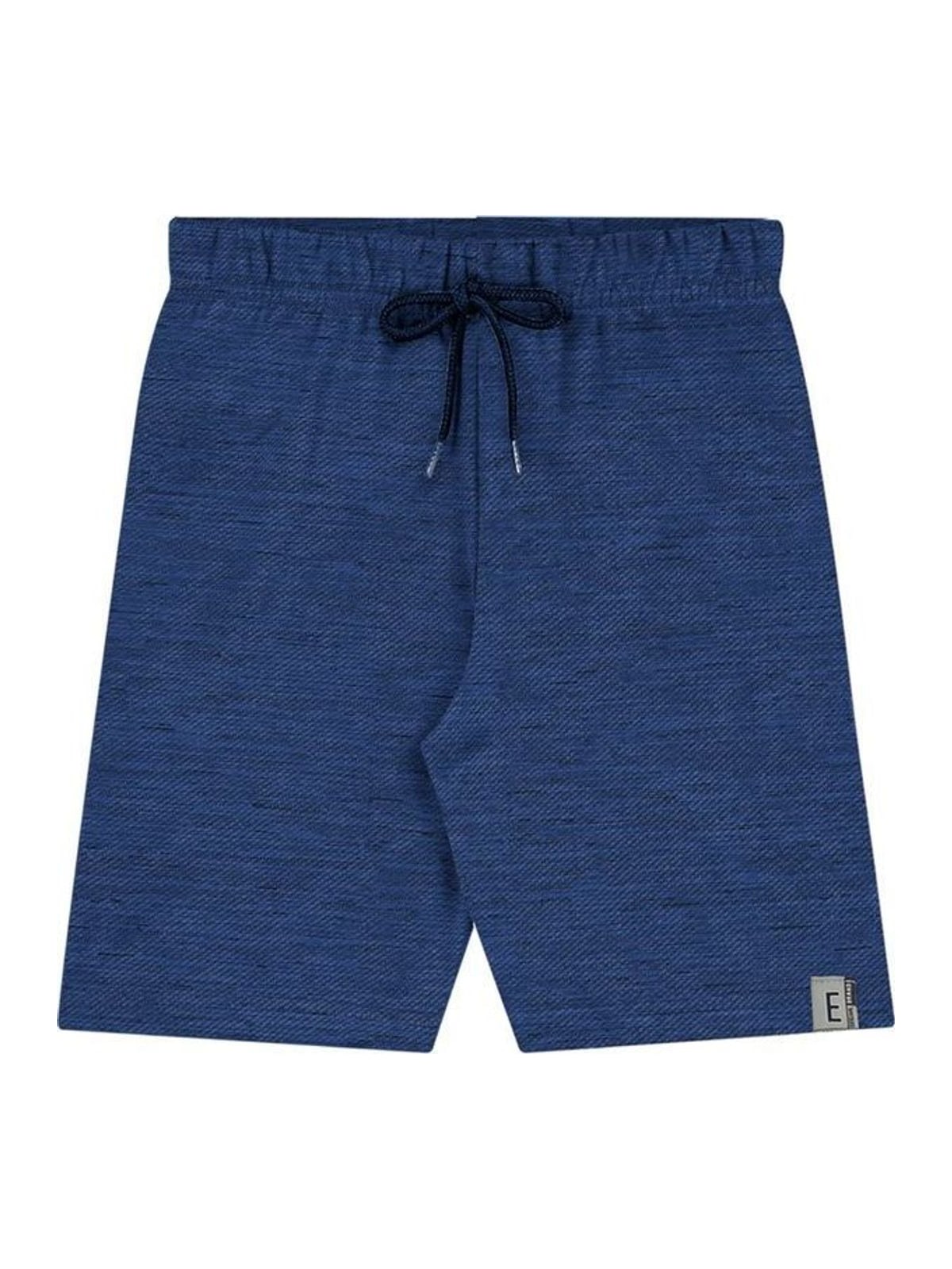 Bermuda Infantil Menino Moletom Com Cordão Elian Azul Escuro
