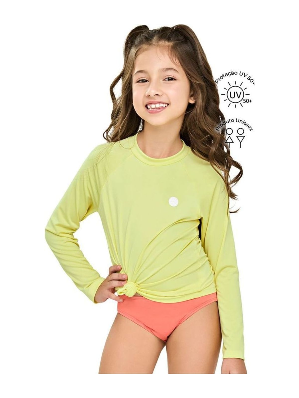 Blusa de Praia Infantil Unissex Proteção UV Elian Verde