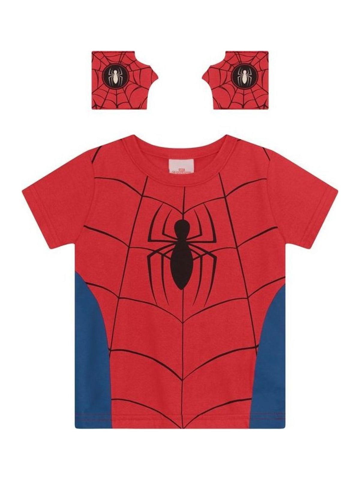 Camiseta infantil menino do Homem-Aranha com luvas Brandili