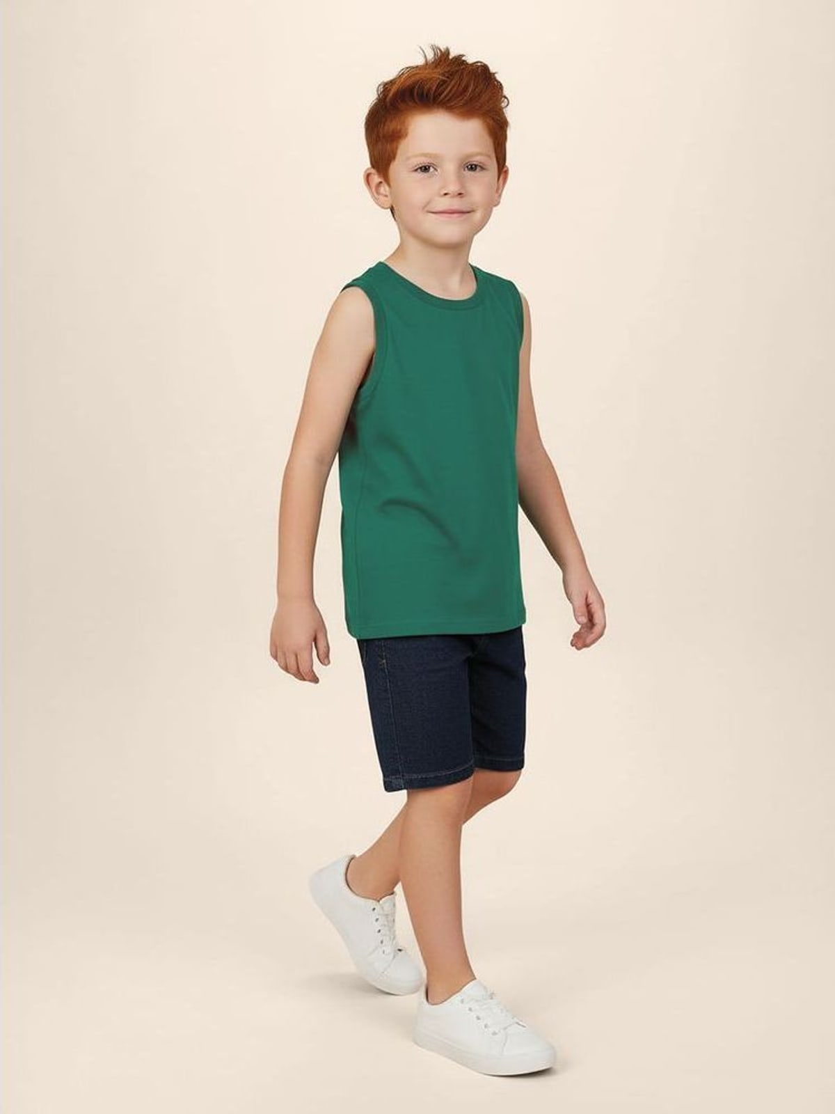 Regata Infantil Menino Decote Redondo Em Algodão Malwee Kids