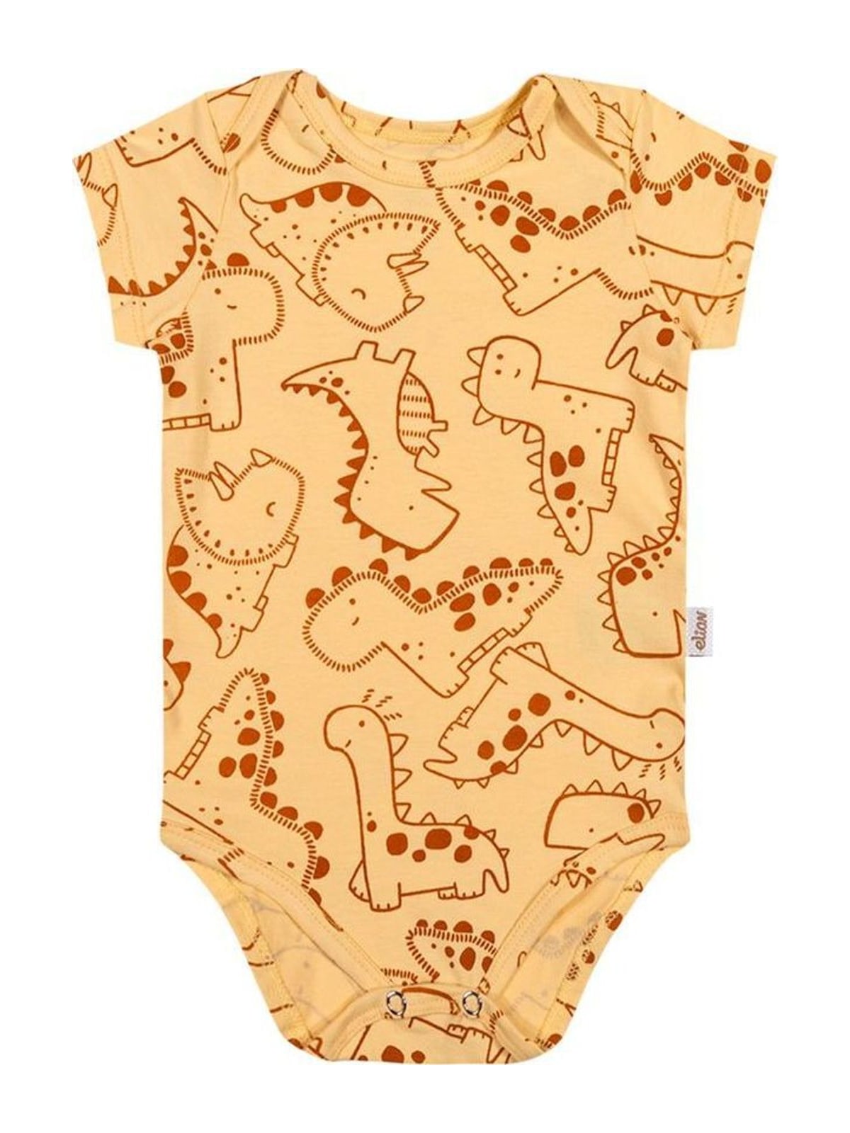 Body Bebê Menino Cotton Com Estampa Elian Amarelo