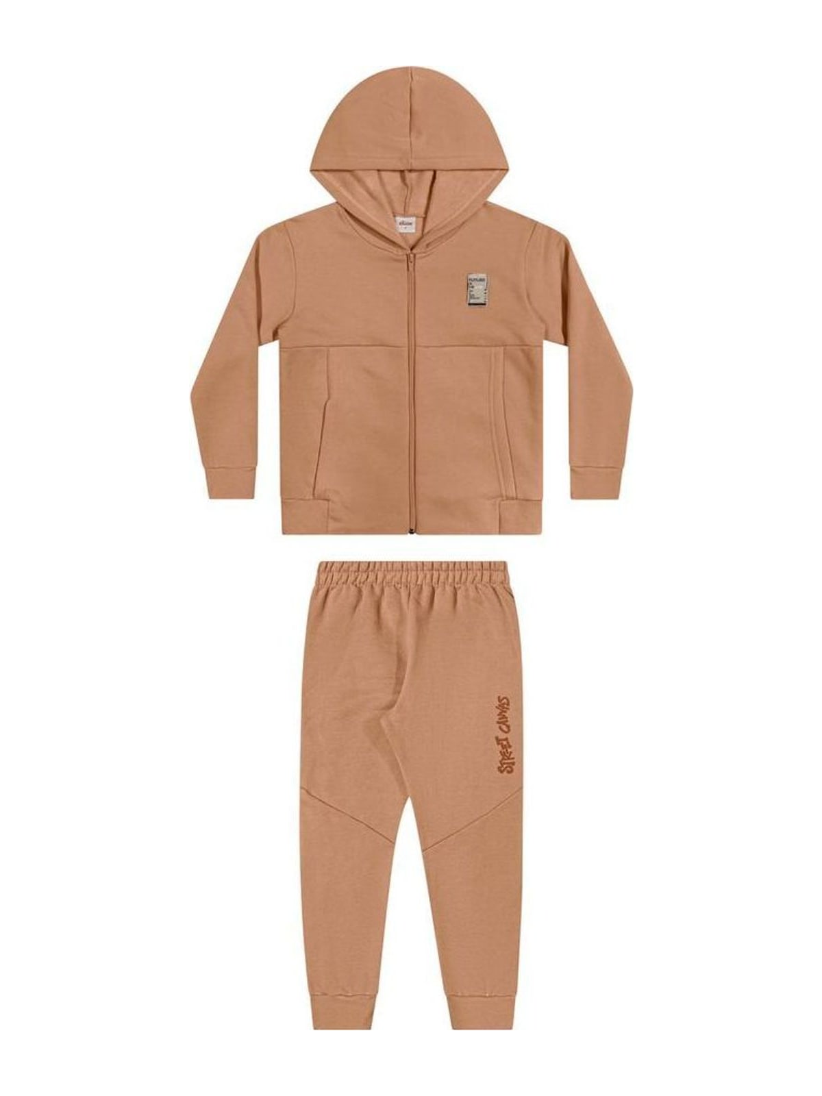Conjunto Infantil Menino Moletom Street Elian Marrom