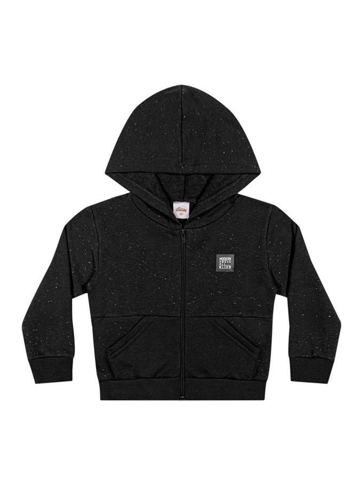 Jaqueta Infantil Menino Moletom Botonê Elian Preto