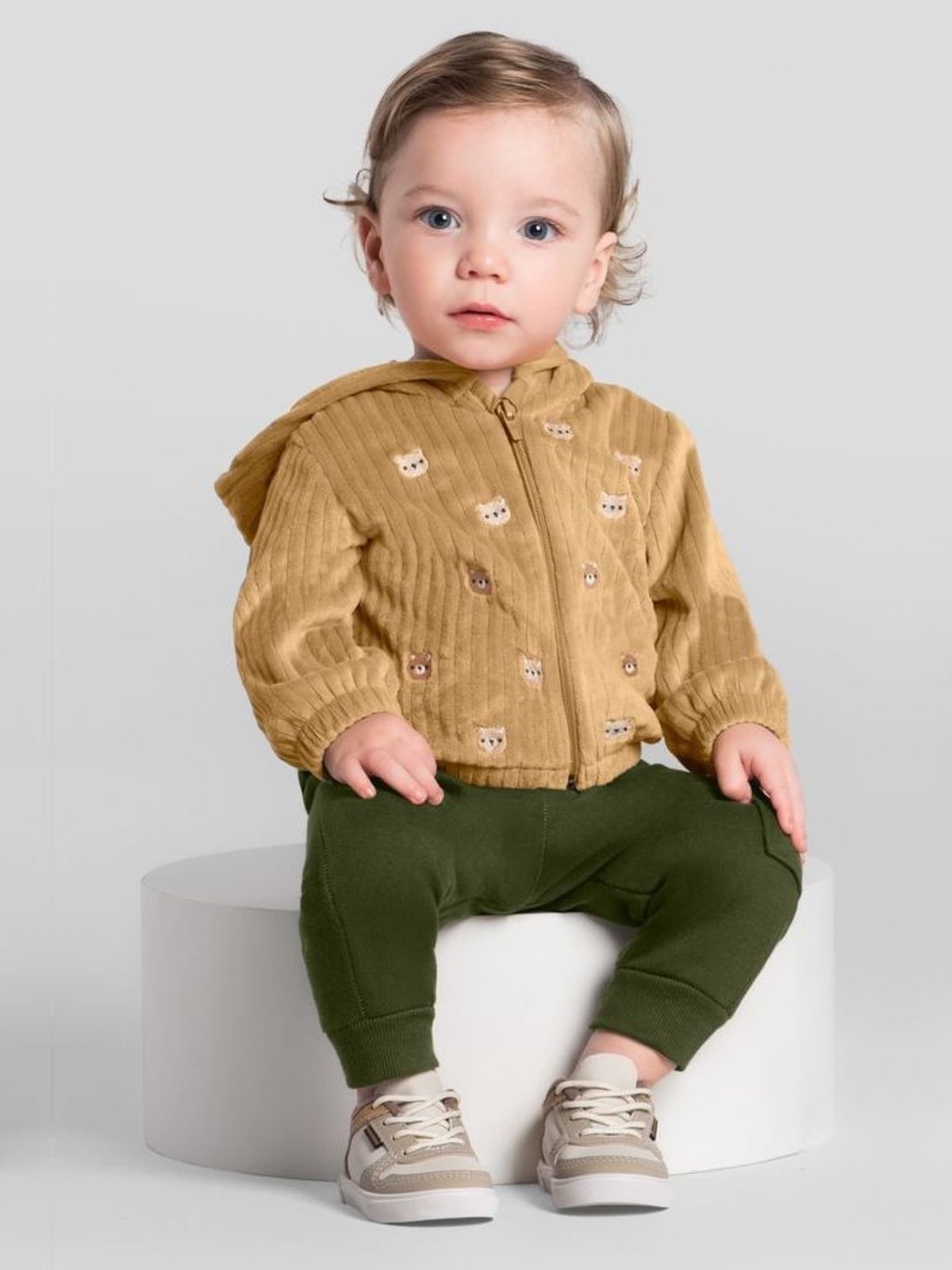Conjunto bebê menino de ursinhos Mundi Brandili