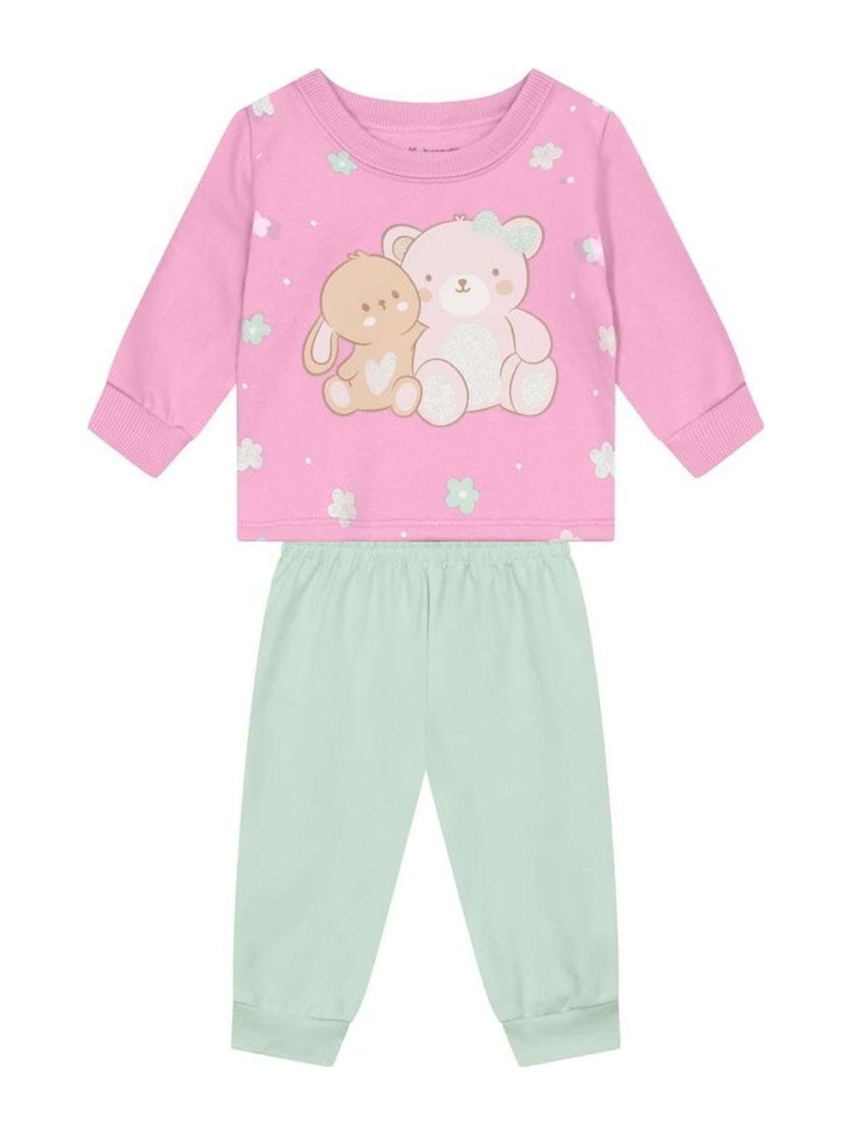 Conjunto bebê menina em moletom Brandili Baby