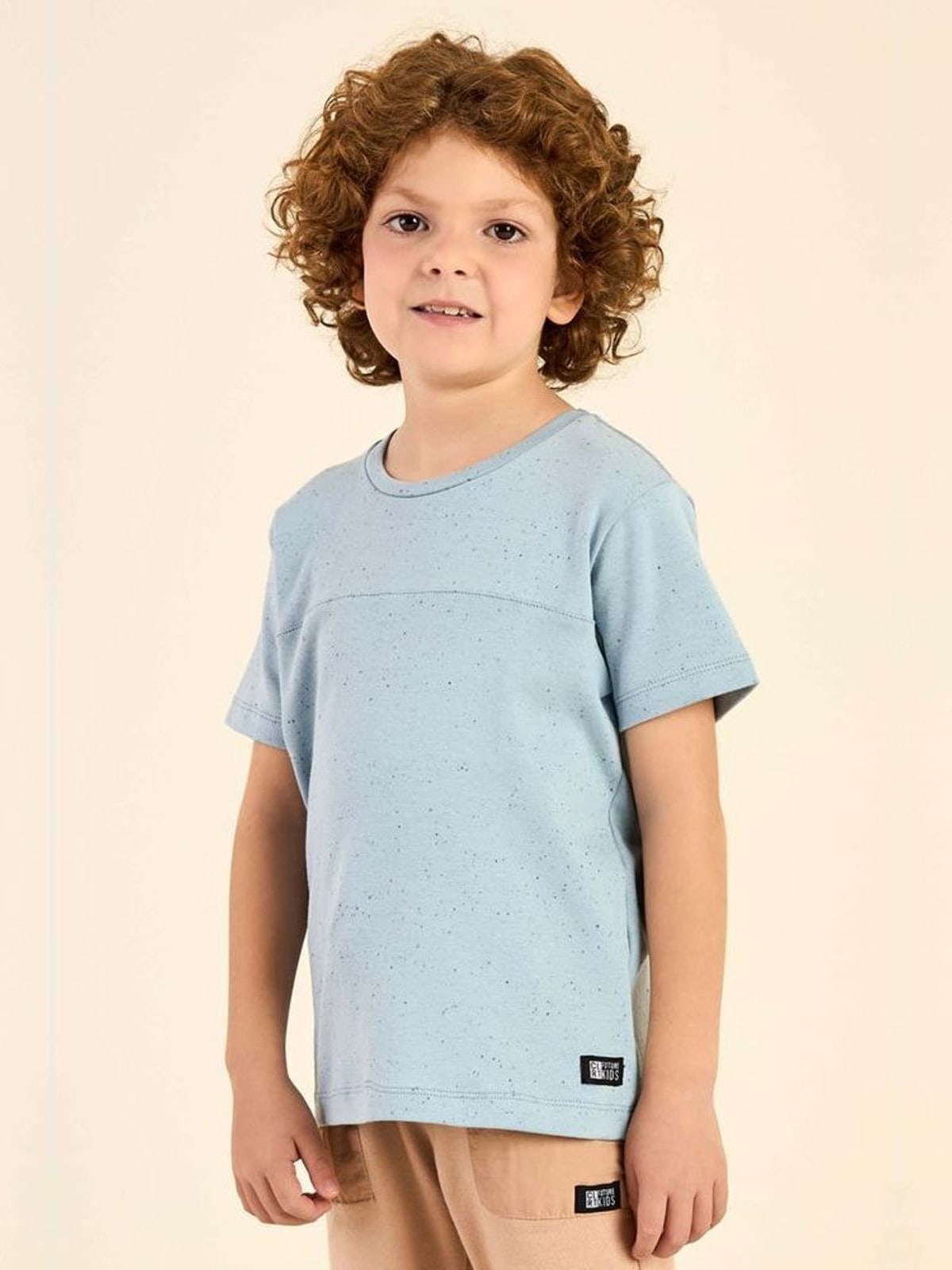 Camiseta Infantil Menino Recortes Colorittá Azul Claro Elian