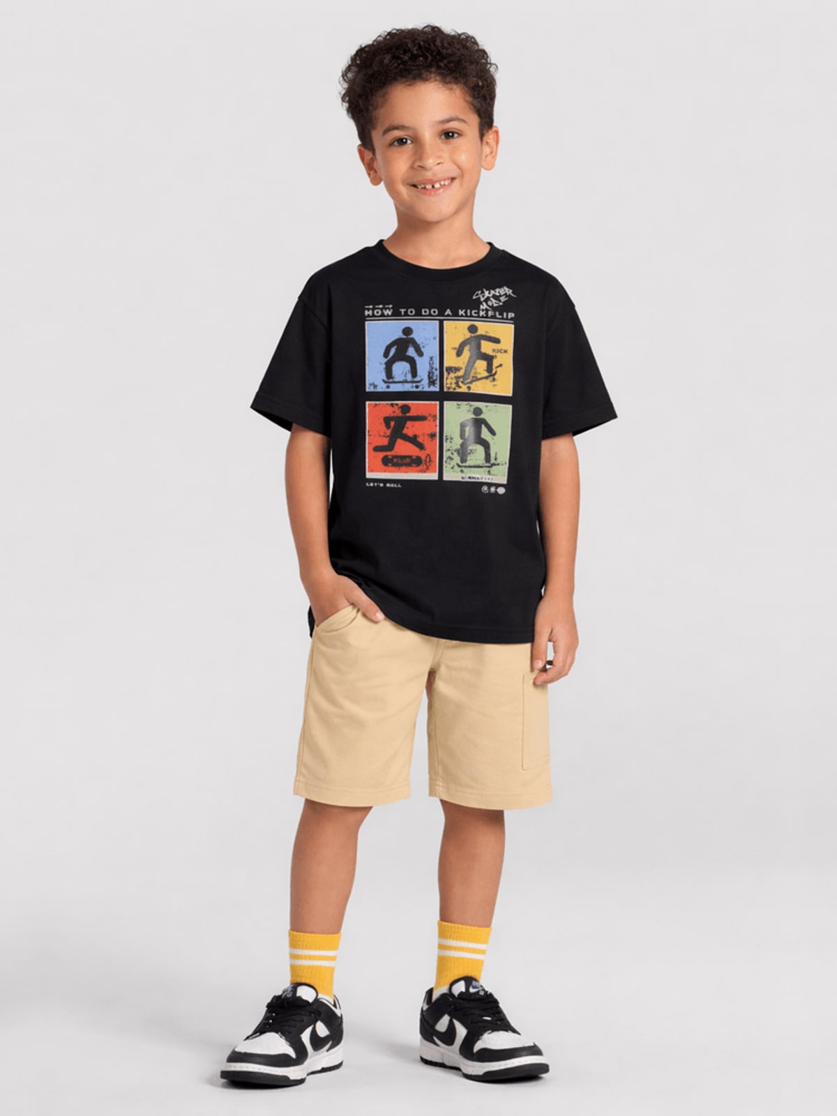 Conjunto infantil menino em moletinho de skate Brandili
