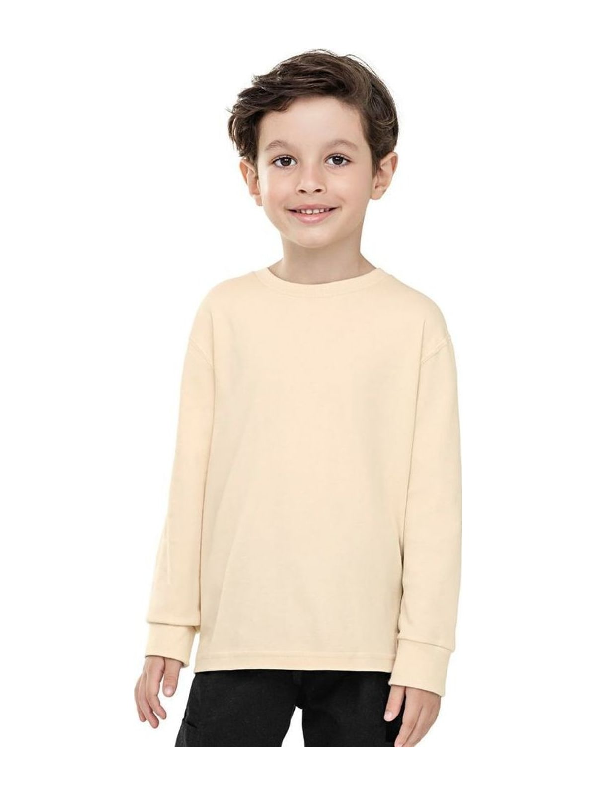 Camiseta Longa Infantil Menino Suedine Colorittá Bege Elian