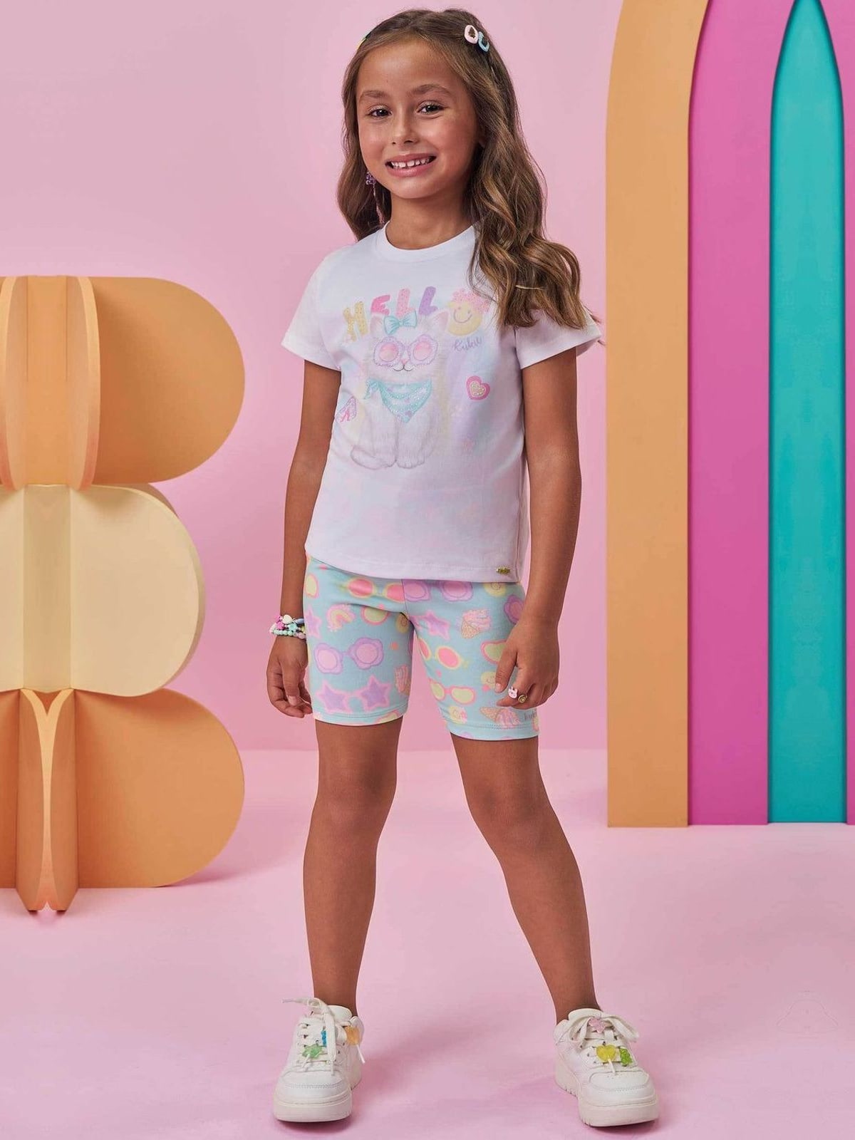 Bermuda Biker em Molecotton Kukiê Infantil Menina