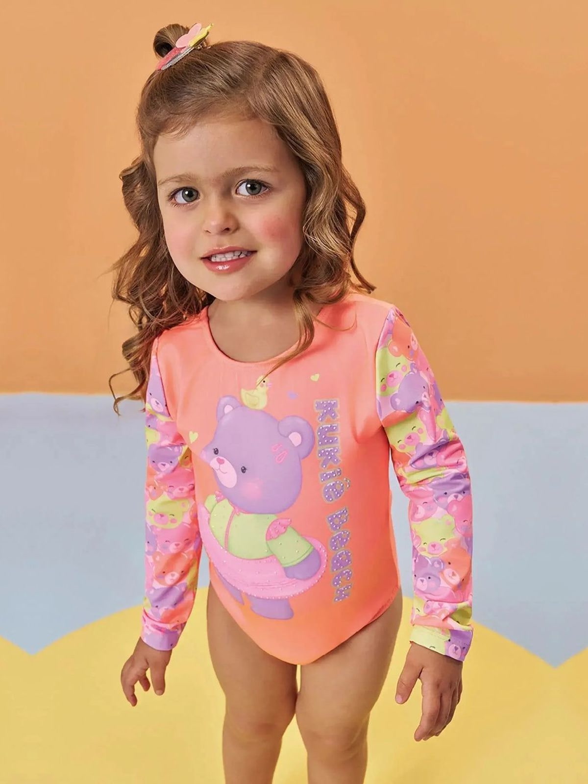 Maiô em Malha com Proteção UV50+ Kukiê Bebê Menina
