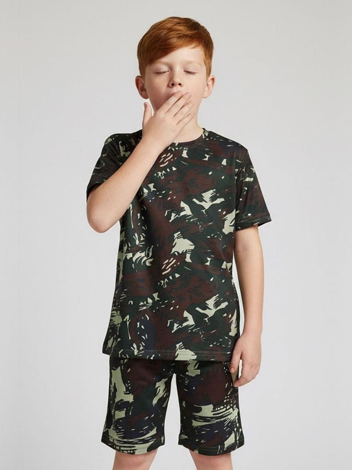 Pijama Curto Infantil Menino Com Estampa Elian Verde