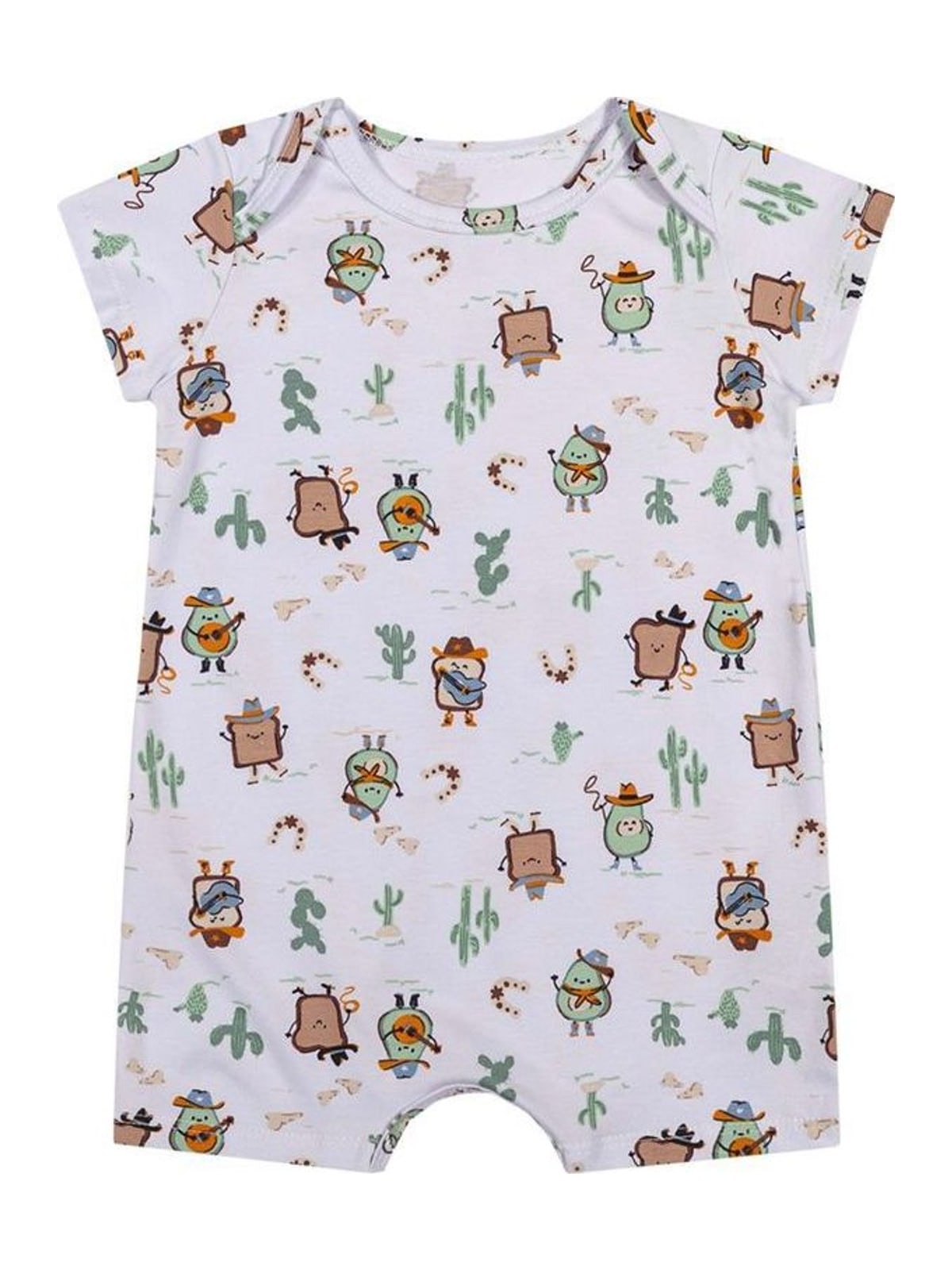 Macaquinho Bebê Menino Estampado Cotton Elian Bege