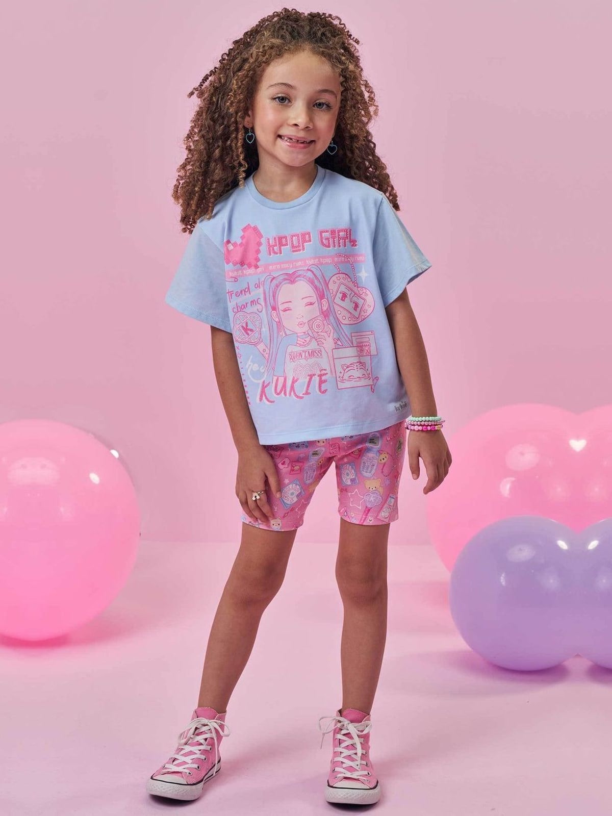Bermuda Biker em Molecotton Kukiê Infantil Menina