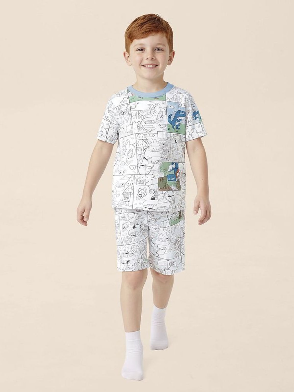 Pijama Infantil Menino Interativo Para Colorir Com Canetinhas Malwee Kids