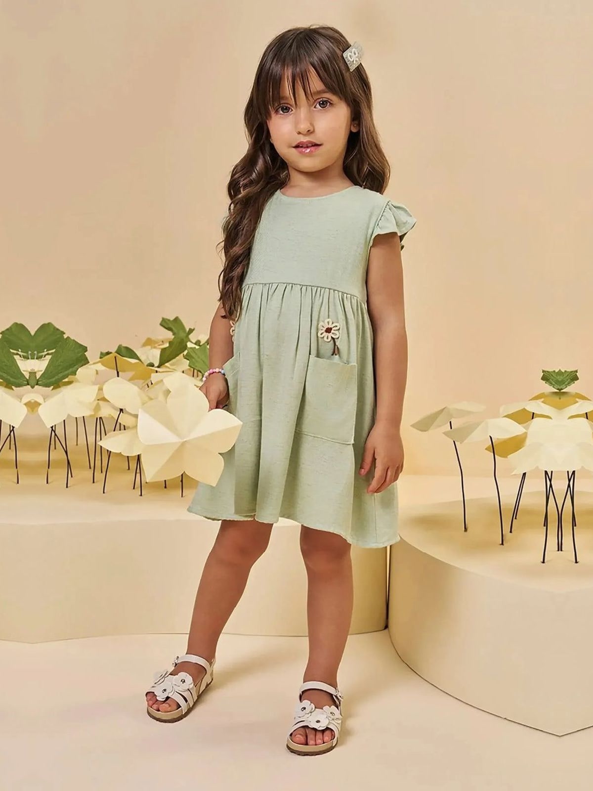 Vestido em Blend de Viscose Kukiê Infantil Menina