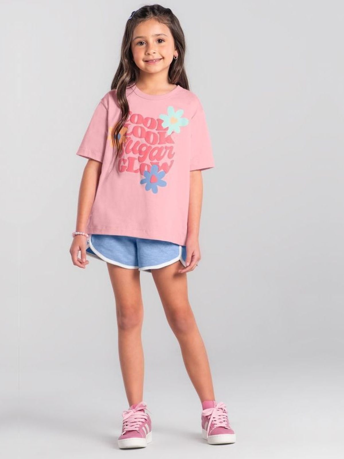 Shorts infantil menina em moletinho Brandili