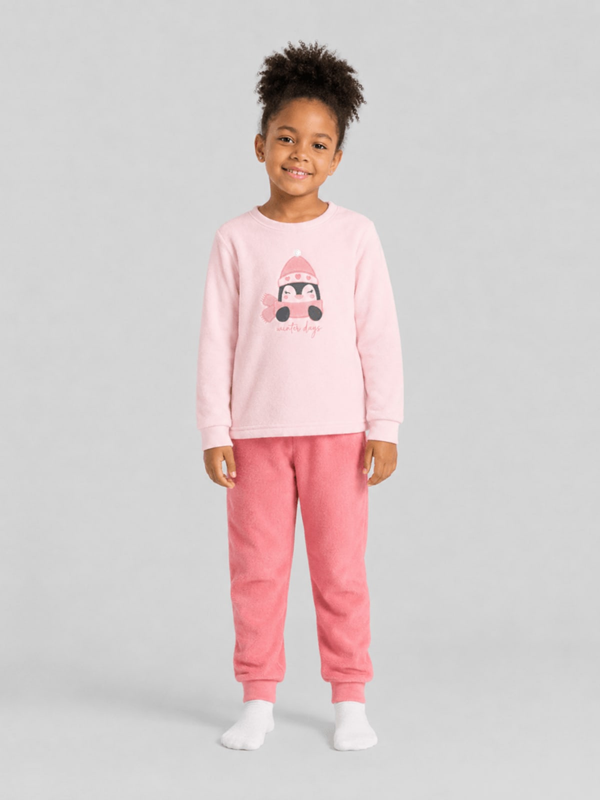 Pijama infantil menina em moletom peluciado Brandili