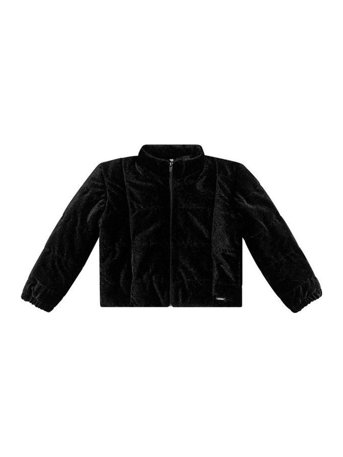 Jaqueta Puffer Infantil Menina Veludo Colorittá Preto Elian