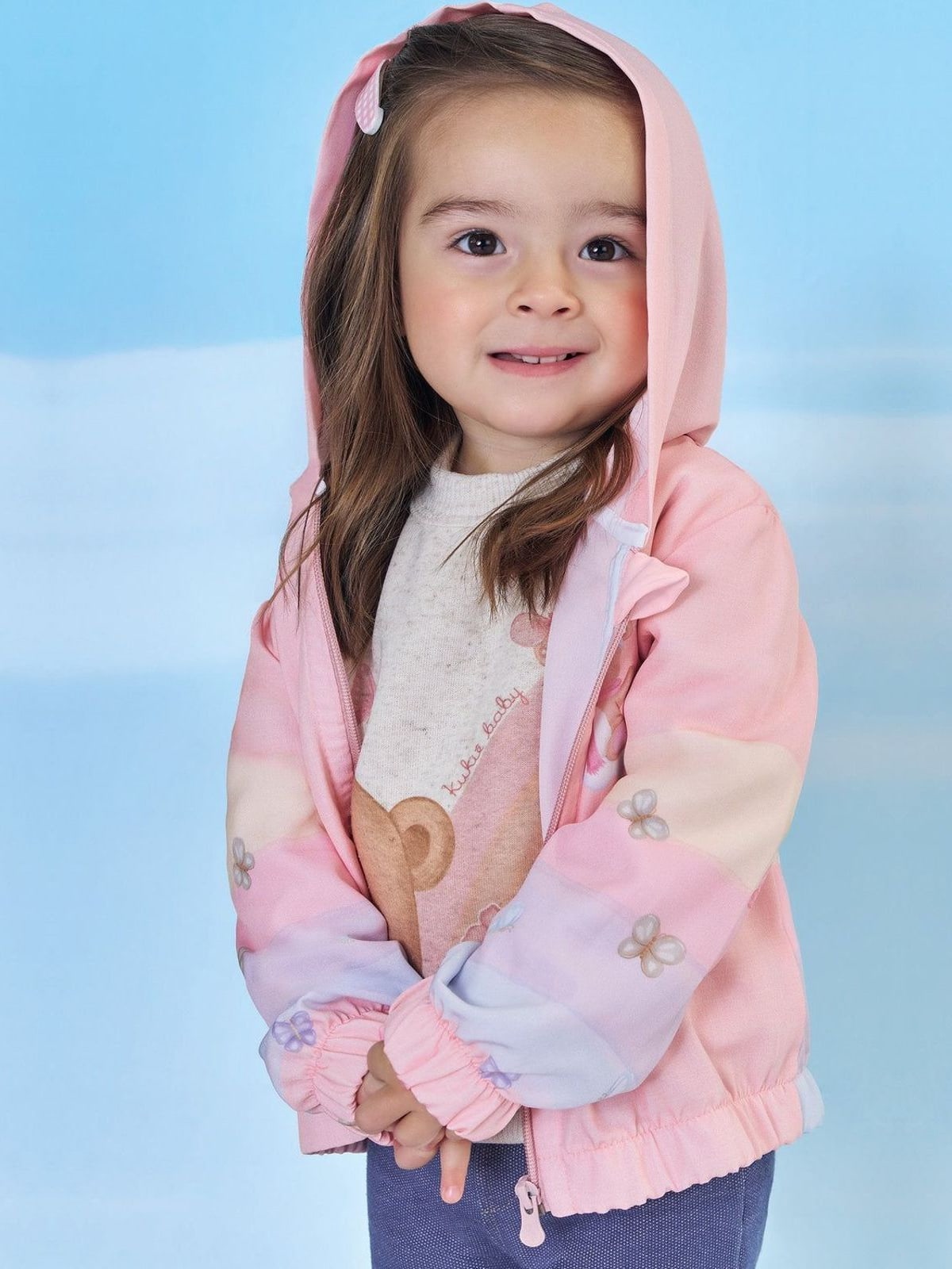 Jaqueta Corta Vento em Nylon Ergonomic com Elastano Kukiê Bebê Menina