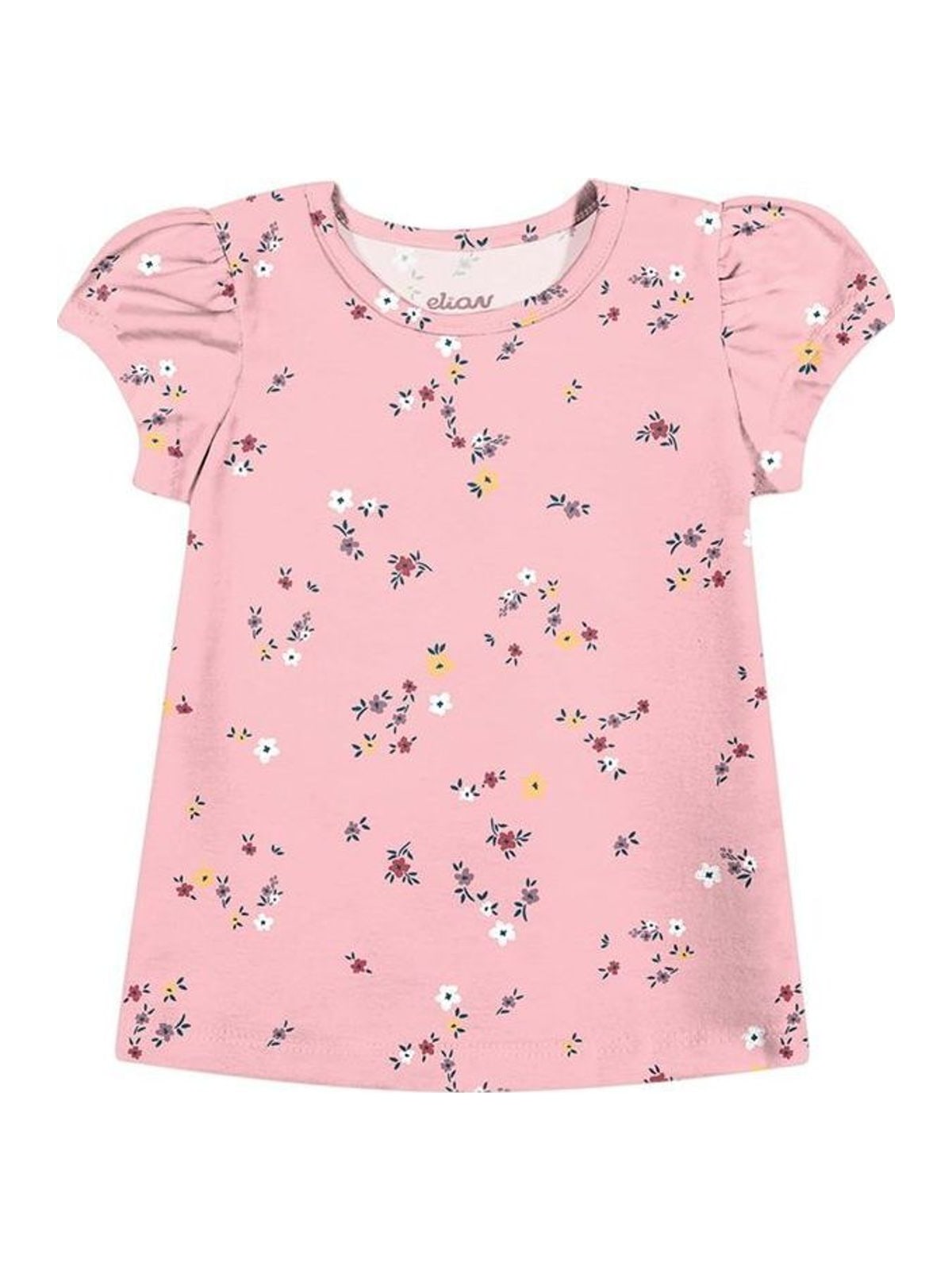 Blusa Bebê Menina Manga Franzida Elian Rosa