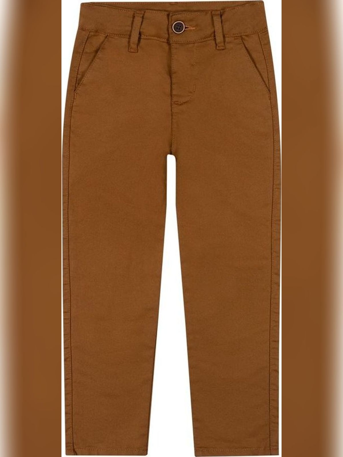 Calça Reta Infantil Menino Sarja Colorittá Marrom Elian