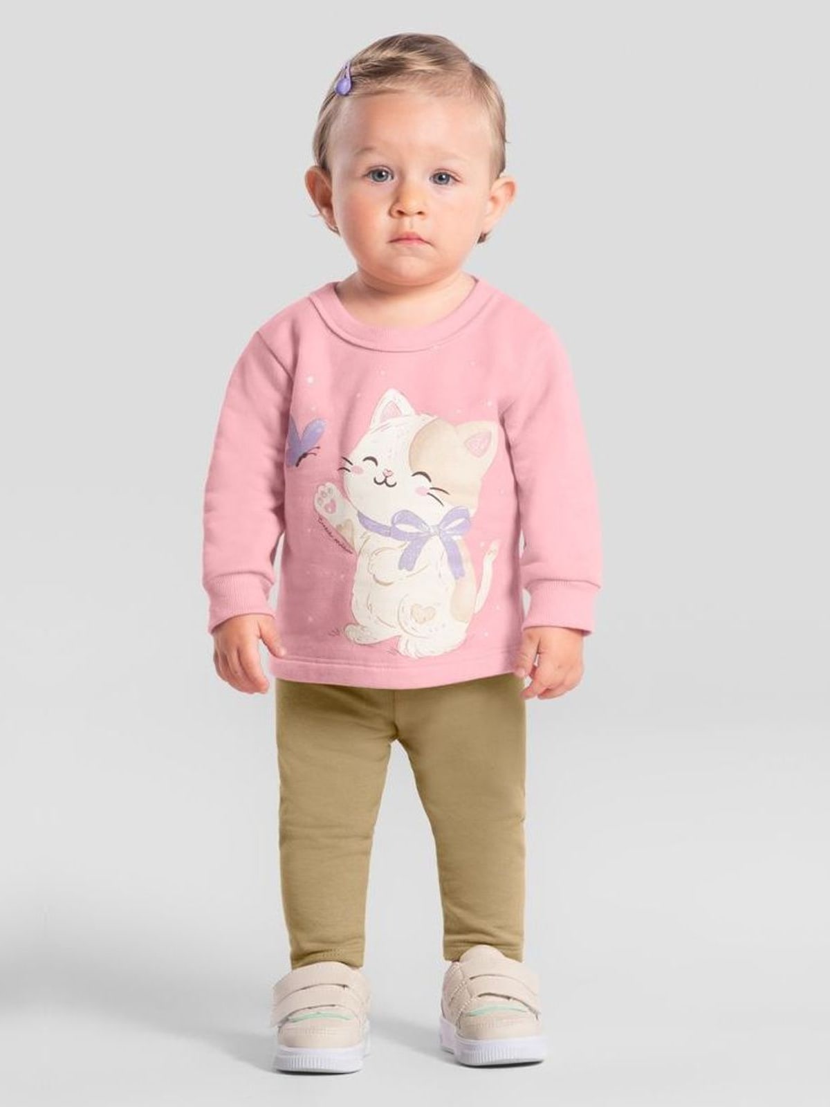 Conjunto bebê menina de gatinho Brandili Baby