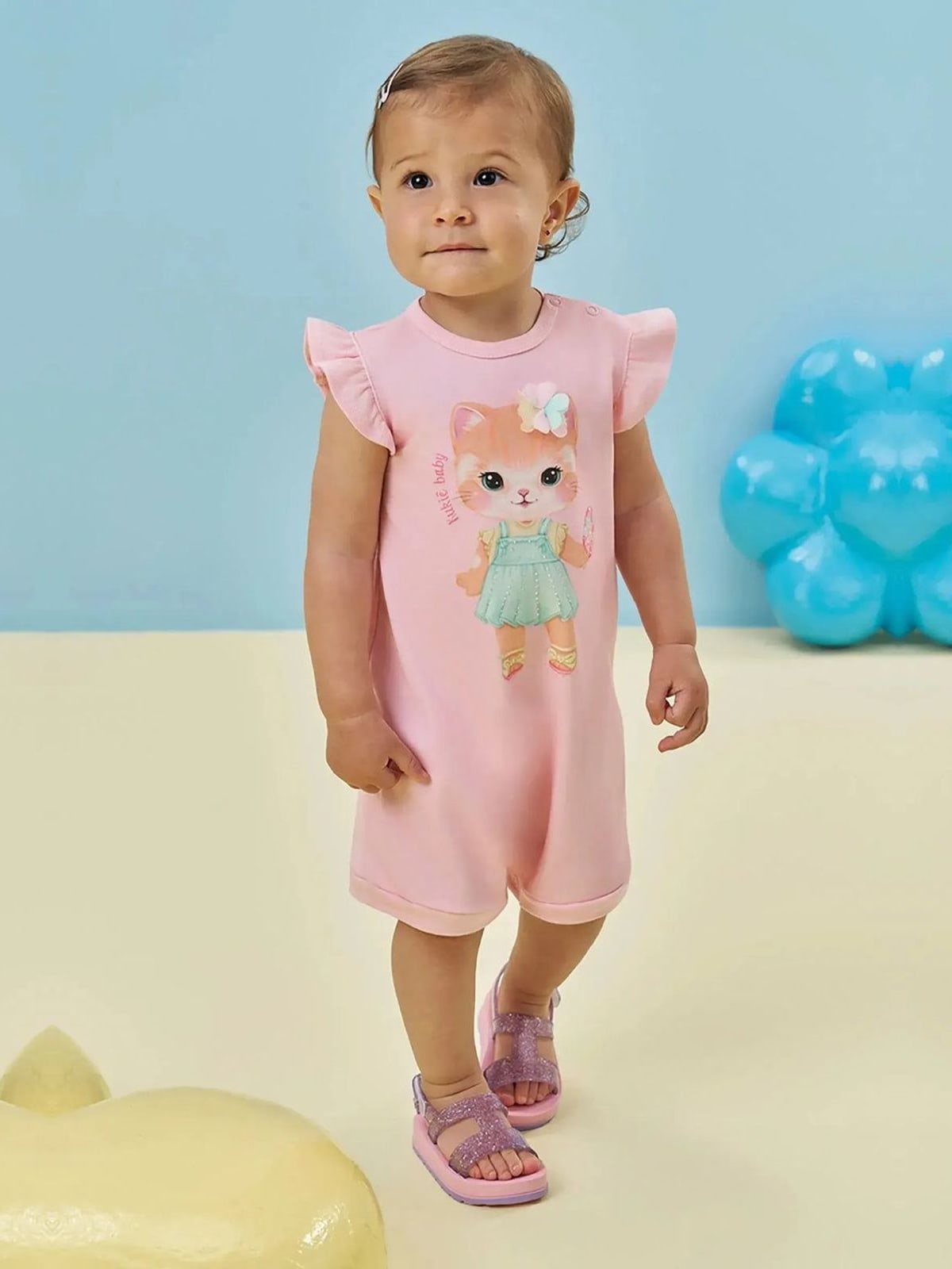 Macacão em Suedine Kukiê Bebê Menina