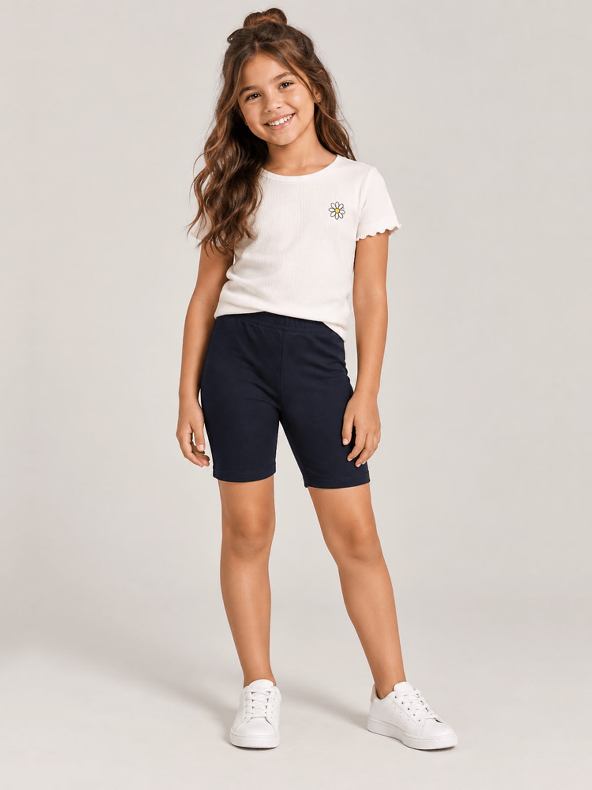 Bermuda ciclista infantil menina em cotton Brandili