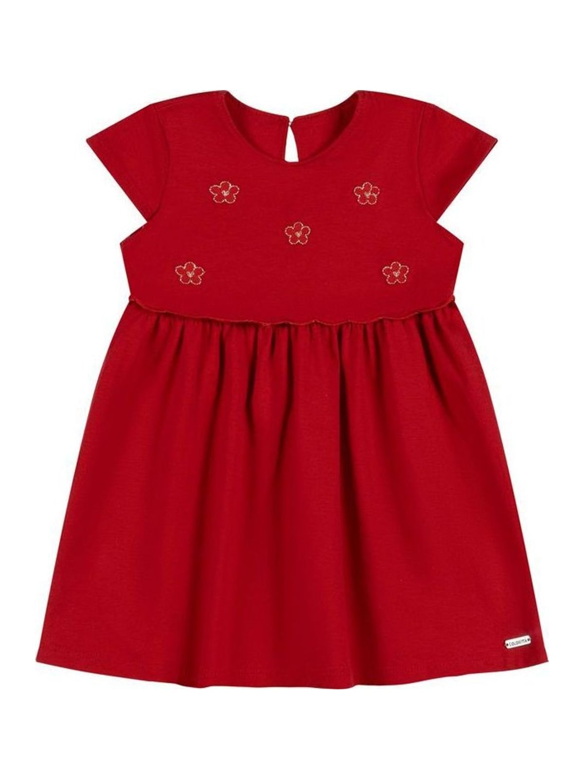 Vestido Bebê Menina Bordado Flores Colorittá Vermelho Elian