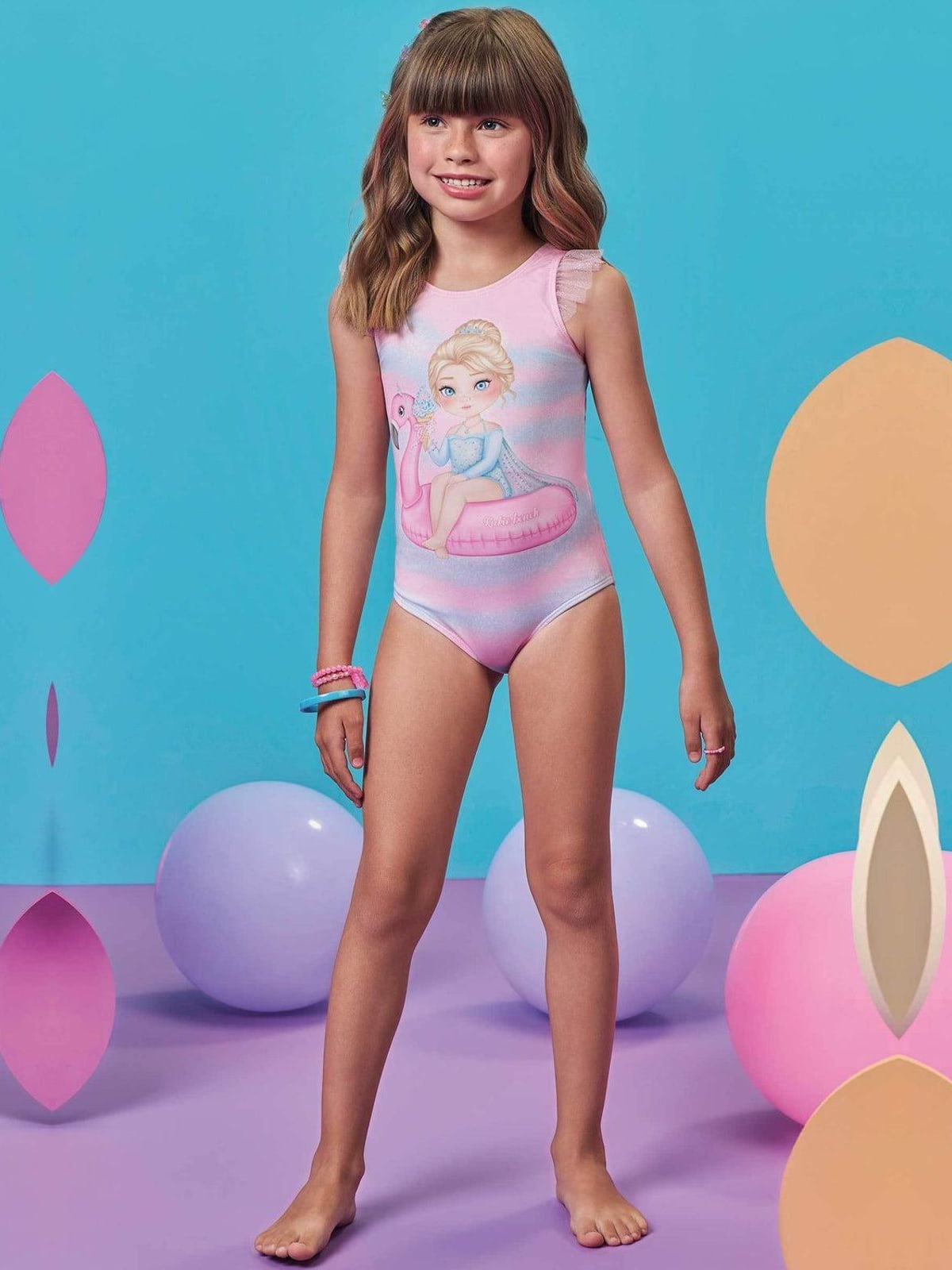 Maiô em Malha com Proteção UV50+ Kukiê Infantil Menina