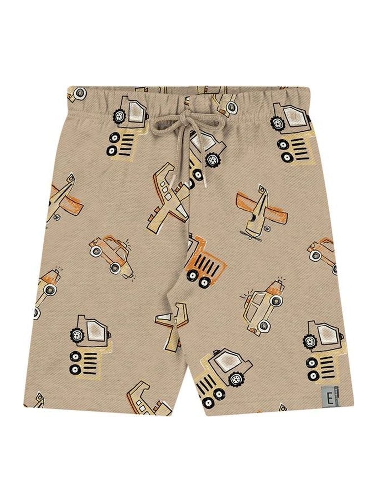 Bermuda Infantil Menino Moletom Com Cordão Elian Marrom