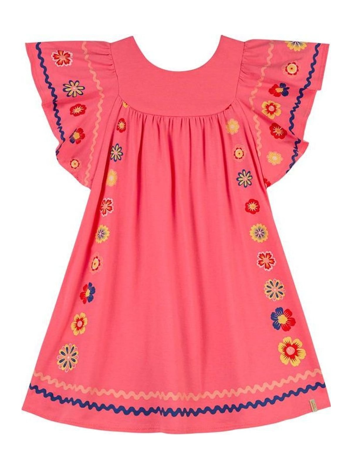 Vestido Infantil Menina Cantarim Floral Elian Rosa